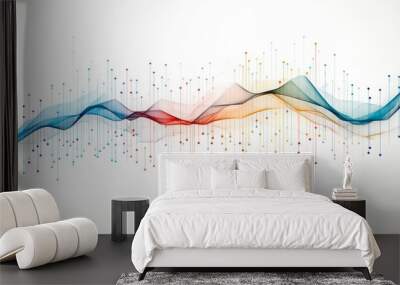 colored business statistics graph on white background. Wall mural