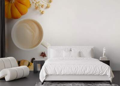 cup of coffee on autumn background. Wall mural