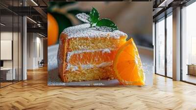 delicious orange cake. Wall mural