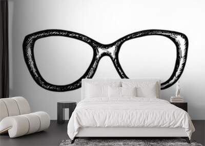 glasses sketch. isolated object silhouette Wall mural