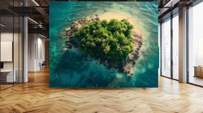 island in the ocean. Wall mural