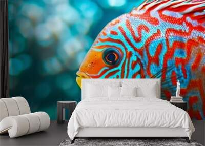 Marine exotic bright colored fish background. Wall mural