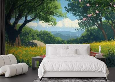 picnic in nature. Wall mural