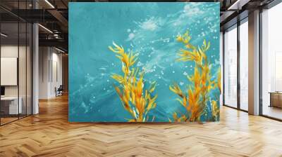 Seaweed sea background. Wall mural