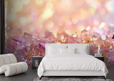 Shiny blurred background texture with crystals. Wall mural