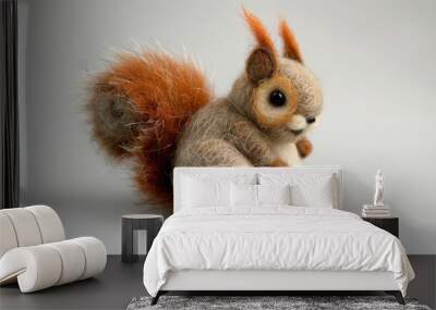 squirrel made of wool handmade. Wall mural