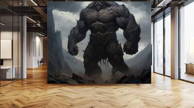 stone monster character. Wall mural