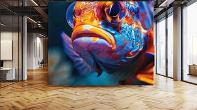 Undersea world. Fish in the sea. Wall mural