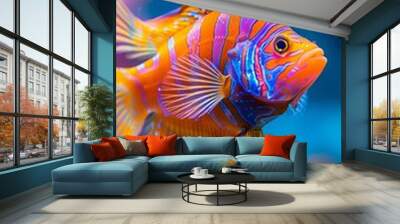 Undersea world. Fish in the sea. Wall mural