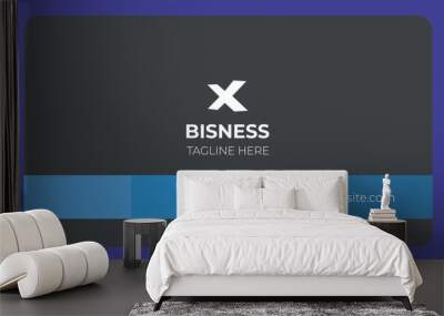 blue and black vector business card  Wall mural