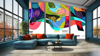 Colorful abstract ethnic pattern illustration for summer holiday banner and poster Wall mural