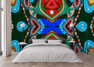 Colorful symmetrical abstract kaleidoscope background pattern for summer  Wall mural