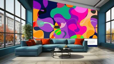 Vector colorful abstract fluid and geometric background for summer Wall mural