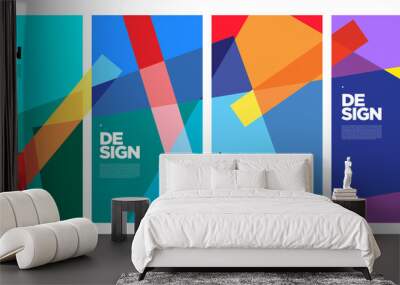 Vector colorful abstract geometric poster  Wall mural