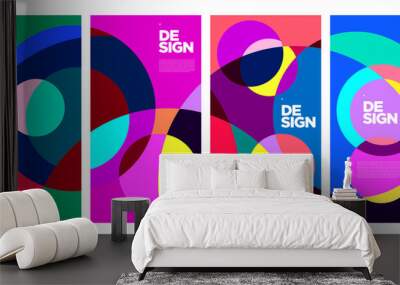 Vector colorful abstract geometric poster  Wall mural