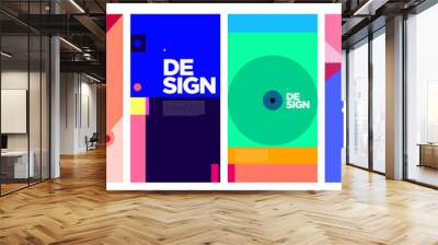 Vector colorful abstract geometric poster  Wall mural