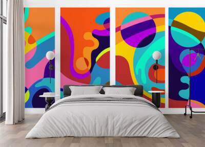 Vector colorful abstract psychedelic liquid and fluid background pattern Wall mural