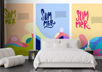 Vector Colorful Fluid and Liquid Summer Brochure Background Template Wall mural