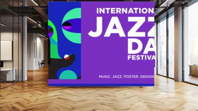 Vector colorful international jazz day poster and banner Wall mural