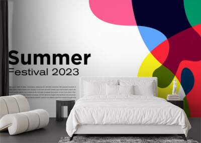 Vector Colorful Liquid Abstract Background for Summer Festival 2023 Wall mural