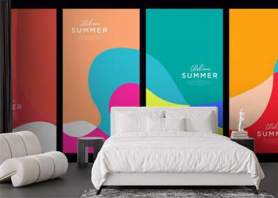 Vector Colorful liquid and fluid background for summer collection Wall mural