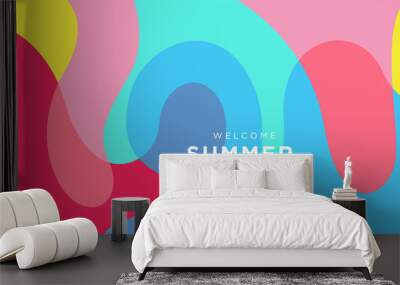 Vector Colorful liquid and fluid background for summer collection Wall mural