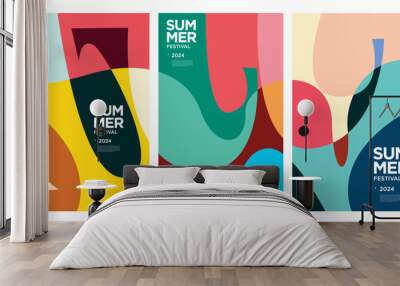 Vector Colorful liquid and fluid background for summer collection Wall mural