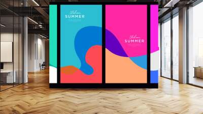 Vector Colorful liquid and fluid background for summer collection Wall mural