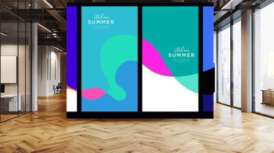 Vector Colorful liquid and fluid background for summer collection Wall mural