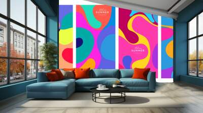 vector colorful liquid and fluid background for summer collection Wall mural