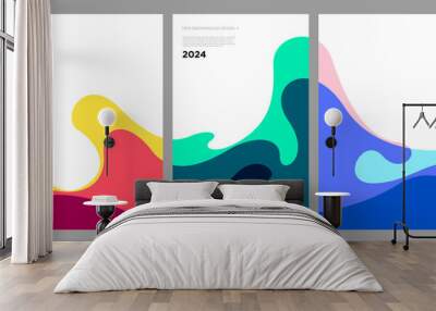 Vector Illustration colorful liquid and fluid abstract for banner template 2024 Wall mural