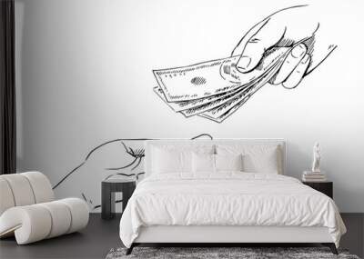 the transfer of money, vector Wall mural