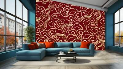 Colorful auspicious fabric pattern for backgrounds and decorations. Wall mural