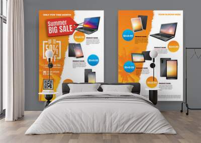 2 sides flyer template for Summer Sale Promotion Wall mural