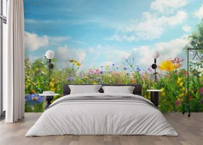 charming meadows with vibrant wildflowers Wall mural