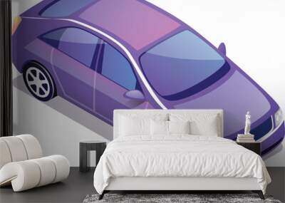 car isolated on white background Wall mural