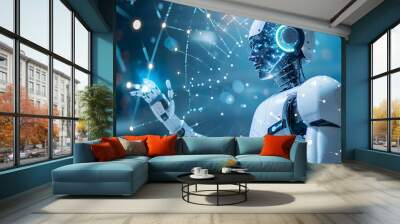 Seamless integration of artificial intelligence technologies. Generative Ai. Wall mural