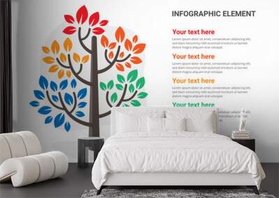 Infographic element in the form of a tree Wall mural