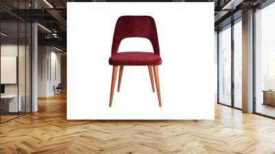 wooden chair isolated on white Wall mural