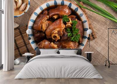 Taiwanese traditional food pork knuckle in a bowl Wall mural