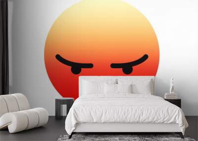 3D Vector Facebook Angry Emoticon Icon Design for Social Network Isolated on White Background. Modern Emoji Wall mural