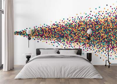 Scattered Motley Confetti Isolated PNG Border Spray Effect Colorful Pattern Abstract Texture Wall mural