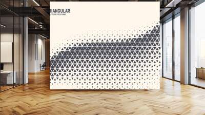 Triangle Shapes Vector Abstract Geometric Technology Oscillation Wave Isolated on Light Background. Halftone Triangular Retro Simple Pattern. Minimal 80s Style Dynamic Tech Wallpaper Wall mural