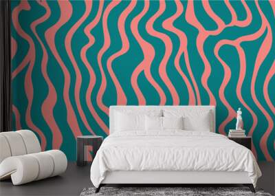 Colorful wave lines pattern. Abstract EPS 10 illustration. Texture from diagonal lines. Colorful pattern. Festive decoration. Graphic modern pattern. Lined vector background. Long horizontal banner. Wall mural