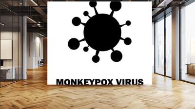 Monkey pox virus. Monkey Pox virus outbreak pandemic. Disease spread, symptoms or precautions. Vector Illustration. Wall mural