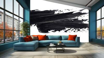 A black brush stroke. Isolated on transparent background, PNG Wall mural