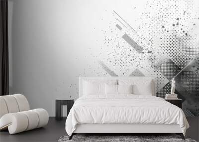 A white background with a black and grey pattern Wall mural