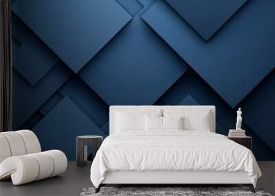 Abstract Blue Square Pattern Background Wall mural