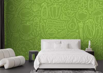 Healthy food seamless pattern Wall mural