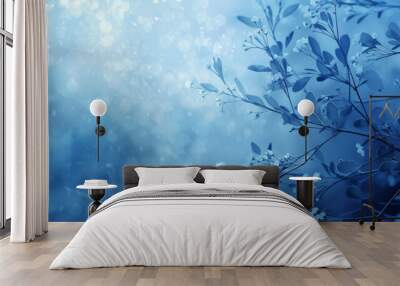 Abstract Blue Nature Background, Generative AI Illustration Wall mural